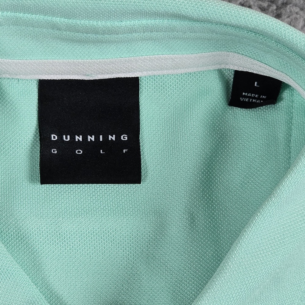 Dunning Golf Polo Shirt Mens Large Green Performance Stretch‎ Wicking - Picture 5 of 11